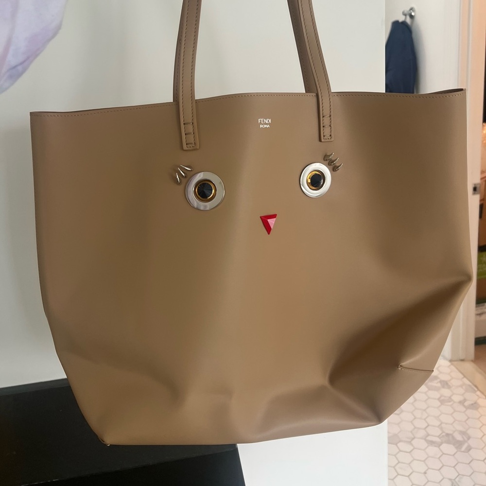 Fendi Brown Tote with Eye Motif